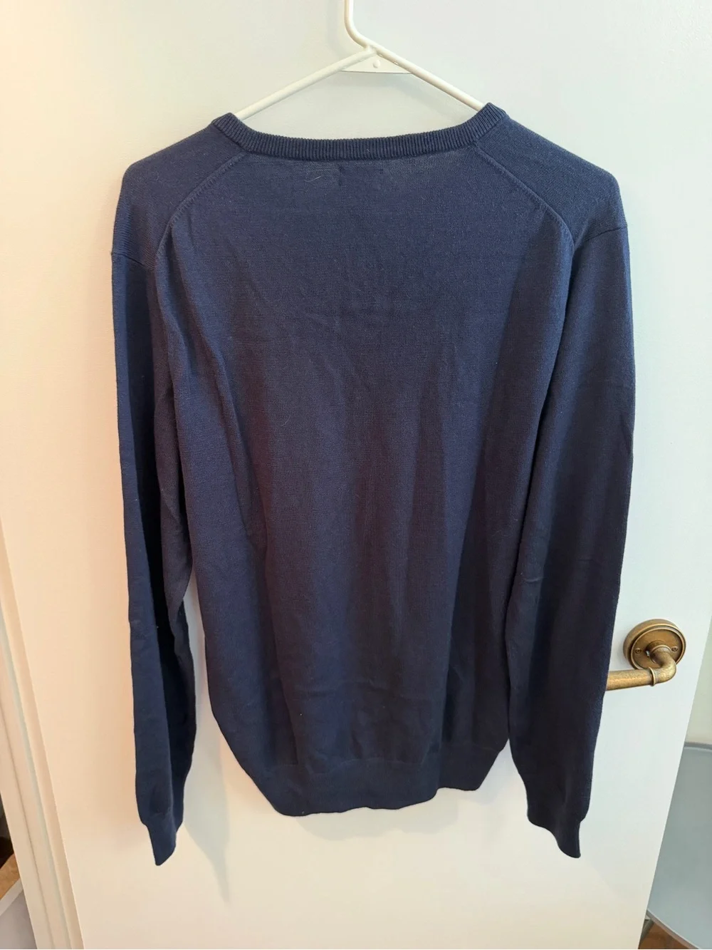 J.Crew Men’s Cotton Cashmere V-Neck Sweater Navy Blue Medium